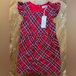 NWT Vineyard Vines Red Plaid Ruffle Tiered Dress Red Velvet Girls’ 6